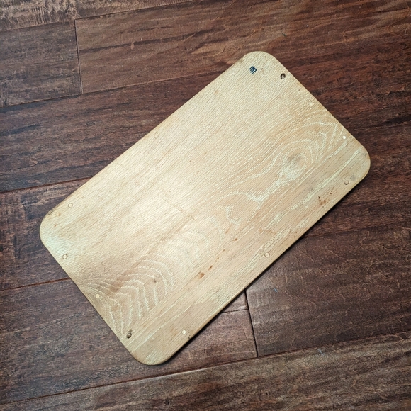 💘HOST PICK💘 VTG 50's MCM 4P Wooden W Metal Nesting Serving Trays - Picture 15 of 16